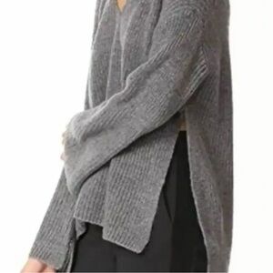 REBECCA MINKOFF Oversized Slit Side BLACK Sweater Size L
